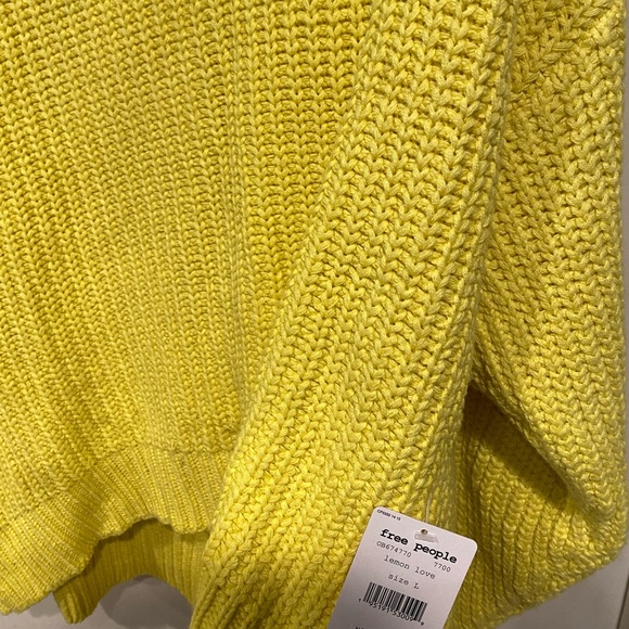Free People yellow oversized sweater with tags - Picture 5 of 5